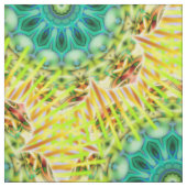 Mandala Rays Yellow Green + uw ideeën Stof (Swatch)