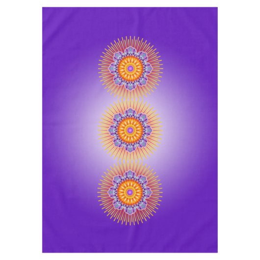 Mandala Rays Yellow Violet + je ideeën Tafelkleed (Voorkant)