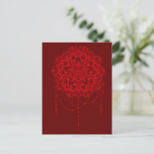 Mandala red maroon briefkaart (Staand voorkant)