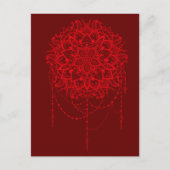 Mandala red maroon briefkaart (Voorkant)