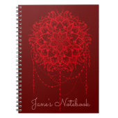 Mandala red maroon notitieboek (Voorkant)