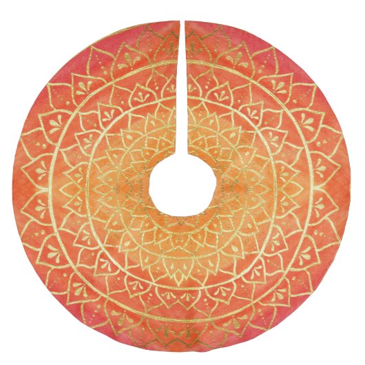 Mandala Red Oranje Gold Kerstmis Kerstboom Rok (Voorkant)