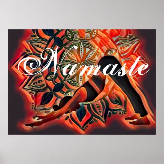 Mandala Red, zwart, bruine Yoga Meditation Namaste Poster (Voorkant)