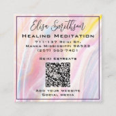 Mandala Reiki Genezende Meditatie Blush Roze Paste Vierkante Visitekaartje (Voorkant)