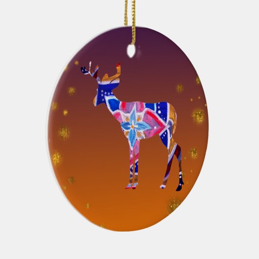 Mandala Reindekerst Keramisch Ornament (Rechts)