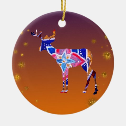 Mandala Reindekerst Keramisch Ornament (Voorkant)
