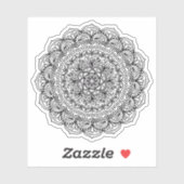 Mandala Retro hand drawn organic black and white Sticker (Vel)