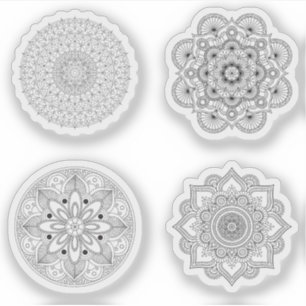 Mandala Retro hand henna tatoeage set 4x Sticker
