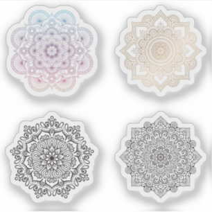 Mandala Retro hand henna tatoeage set 4x Sticker