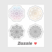 Mandala Retro hand henna tatoeage set 4x Sticker (Vel)
