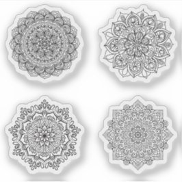 Mandala Retro hand henna tatoeage set 4x Sticker
