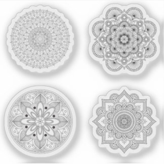 Mandala Retro hand henna tattoo set 4x Sticker