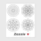 Mandala Retro hand henna tattoo set 4x Sticker (Vel)