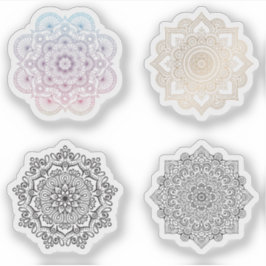 Mandala Retro hand henna tattoo set 4x Sticker