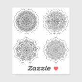 Mandala Retro hand henna tattoo set 4x Sticker (Vel)