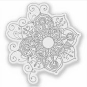 Mandala Retro handgetekende tattoo henna bloem Sticker (Voorkant)