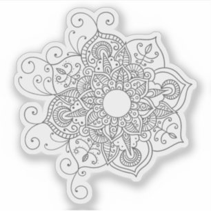 Mandala Retro handgetekende tattoo henna bloem Sticker
