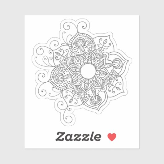 Mandala Retro handgetekende tattoo henna bloem Sticker (Vel)