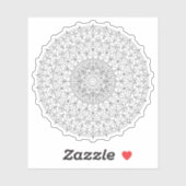 Mandala Retro handgetekende zwart-wit bloem Sticker (Vel)