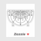 Mandala Retro handgetekende zwart & wit tattoo Sticker (Vel)