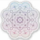 Mandala Retro met de hand getekend paarse blauw ta Sticker (Voorkant)