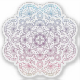 Mandala Retro met de hand getekend paarse blauw ta Sticker