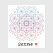 Mandala Retro met de hand getekend paarse blauw ta Sticker (Vel)