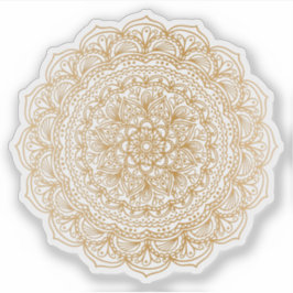 Mandala Retro met de hand getekende gouden tatoeag Sticker