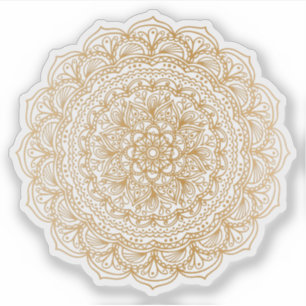 Mandala Retro met de hand getekende gouden tatoeag Sticker
