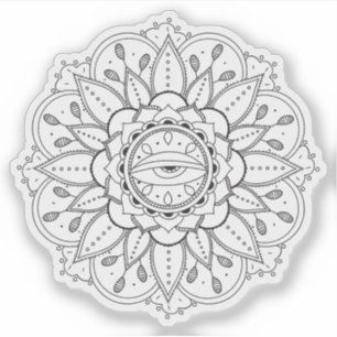 Mandala Retro met de hand getekende tatoeage henna Sticker