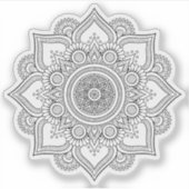 Mandala Retro met de hand getekende zwart & witte Sticker (Voorkant)