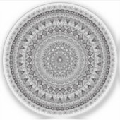 Mandala Retro met de hand getekende zwart & witte  Sticker (Voorkant)