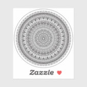 Mandala Retro met de hand getekende zwart & witte  Sticker (Vel)