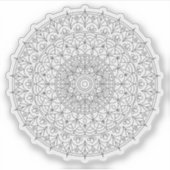 Mandala Retro met de hand getekende zwart & witte  Sticker (Voorkant)