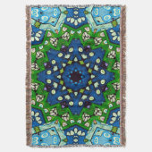 Mandala Retro Mosaic Green Blue Pattern Deken (Voorkant Verticaal)