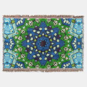 Mandala Retro Mosaic Green Blue Pattern Deken (Voorkant)
