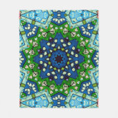 Mandala Retro Mosaic Green Blue Pattern Fleece Deken (Voorkant)