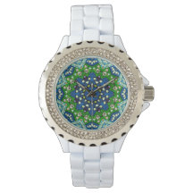 Mandala Retro Mosaic Green Blue Pattern