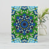 Mandala Retro Mosaic Green Blue Pattern Kaart (Staand voorkant)