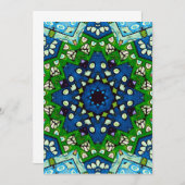 Mandala Retro Mosaic Green Blue Pattern Kaart (Voorkant / Achterkant)