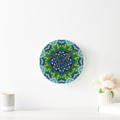 Mandala Retro Mosaic Green Blue Pattern Ronde Klok (Huis)