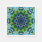 Mandala Retro Mosaic Green Blue Pattern Servet (Voorkant)