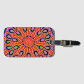 Mandala Retro Oranje Hipster Bagagelabel (Voorkant (horizontaal))