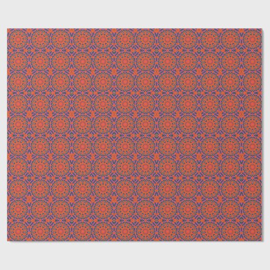 Mandala Retro Oranje Hipster Cadeaupapier (Vlak)