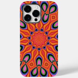 Mandala Retro Oranje Hipster Case-Mate iPhone 14 Pro Max Hoesje