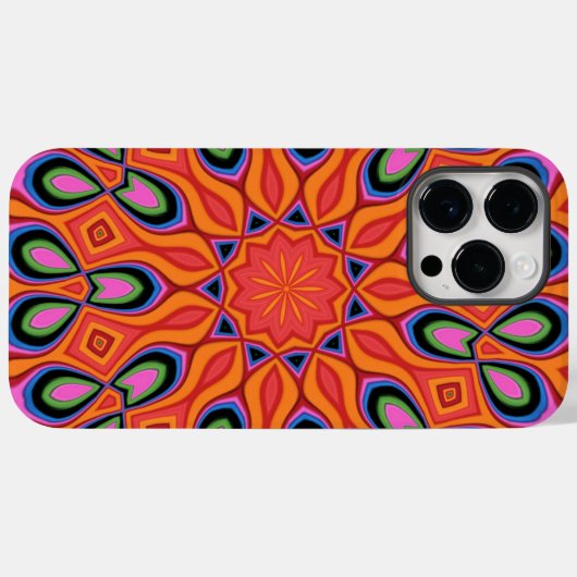 Mandala Retro Oranje Hipster Case-Mate iPhone Case (Achterkant (horizontaal))