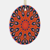 Mandala Retro Oranje Hipster Decor Keramisch Ornament (Rechts)