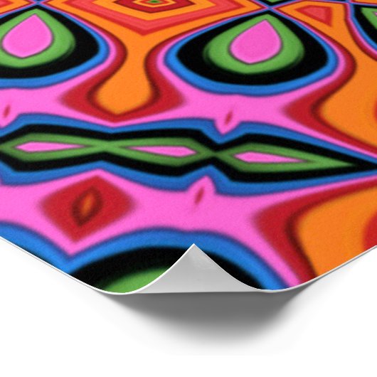 Mandala Retro Oranje Hipster Decor Poster (Hoek)