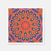 Mandala Retro Oranje Hipster Decor Servet (Voorkant)
