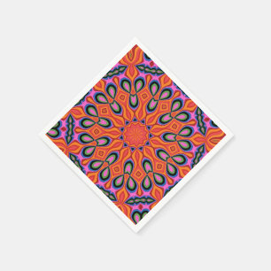 Mandala Retro Oranje Hipster Decor Servet